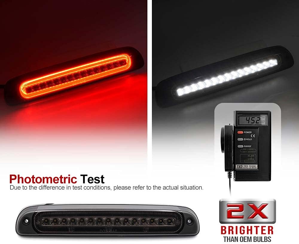 Red LED Third Brake Light Replacement with Cargo Light Kit Smoked Lens D7443