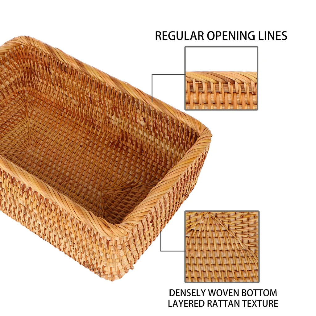 Wicker Basket with Lid Storage Boxes B194290