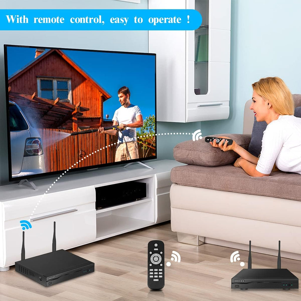 2K 3.0MP Wireless Security Camera System, 8 Channel NVR Outdoor Home Surveillance with 4TB HDD O30380