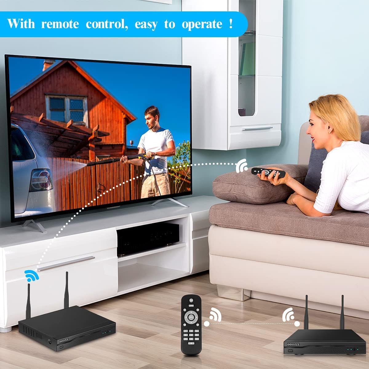 2K 3.0MP Wireless Security Camera System, 8 Channel NVR Outdoor Home Surveillance with 4TB HDD O30380