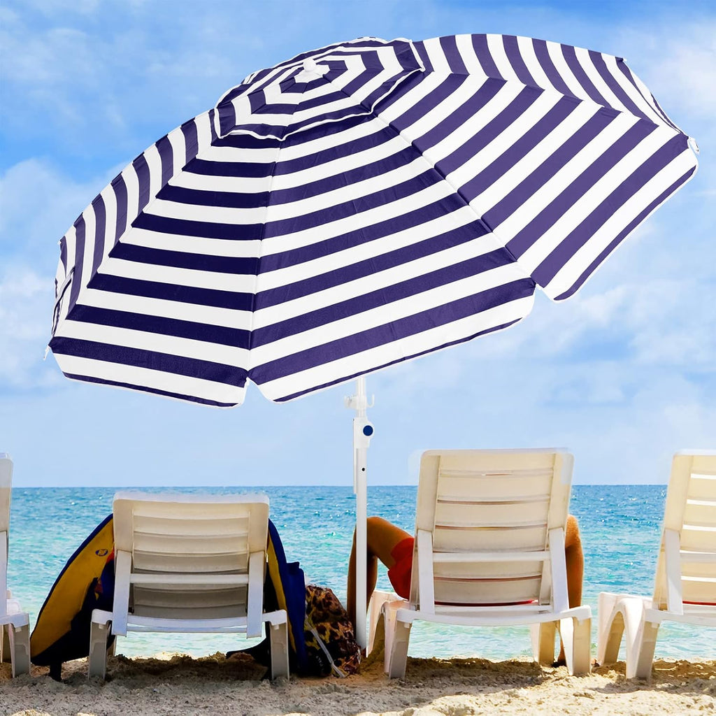 8.5FT Portable Beach Umbrella with Sand Anchor and Carry Bag M834
