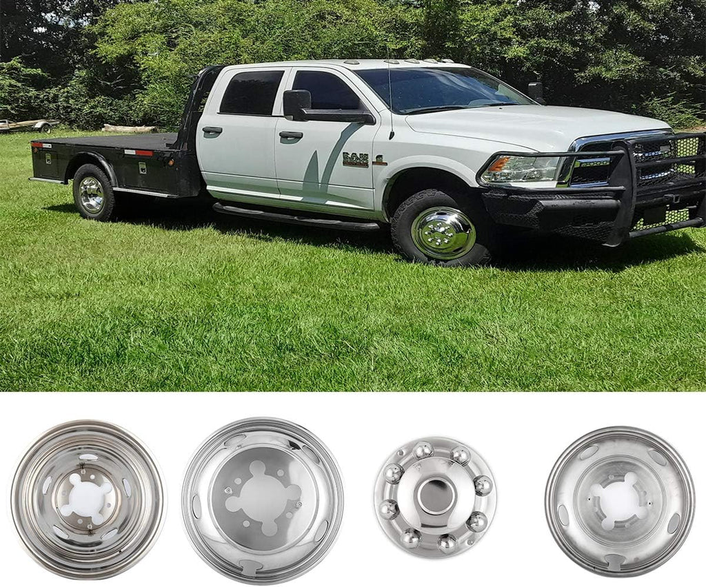 4pc 16 Polished Stainless Steel Dually Wheel Simulator C681