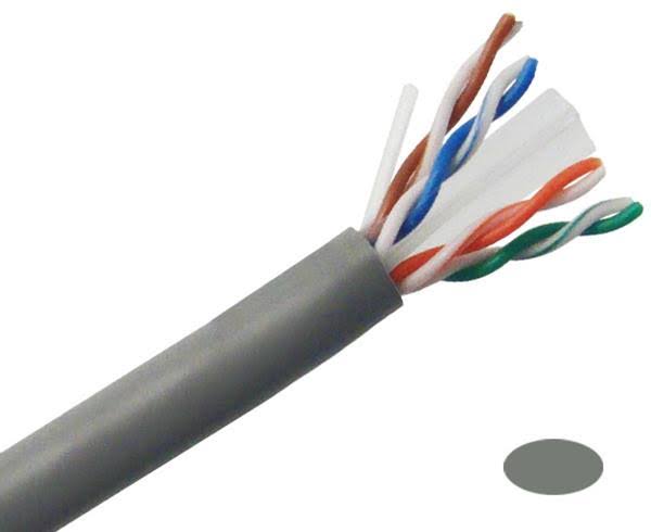 Cat6 Unshielded Riser CMR UTP Solid 24 AWG Gray Ethernet Cable W83643