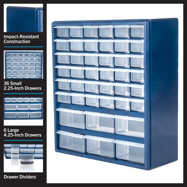 42 Compartment Plastic Storage Drawers S509