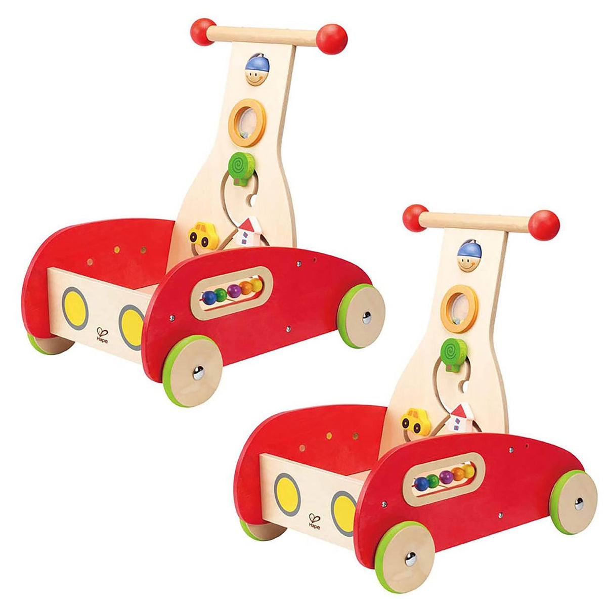 Toddler Push & Pull Toy Walker Cart with Blocks (2 Pack) M98049