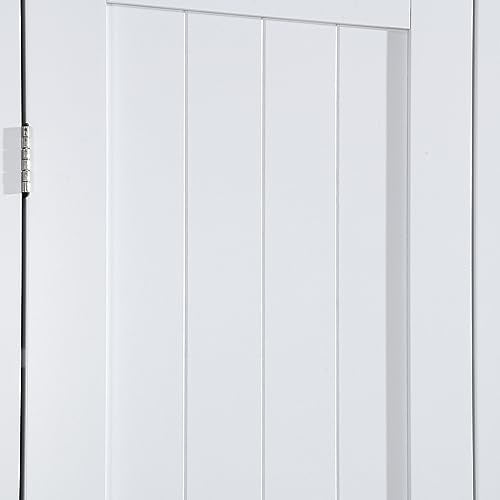 White 72.4-inch Tall Storage Cabinet with 4 Doors and Adjustable Shelves F71606