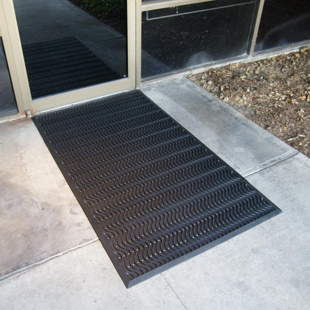 Black 3' x 5' Rubber Entrance Mats K373064