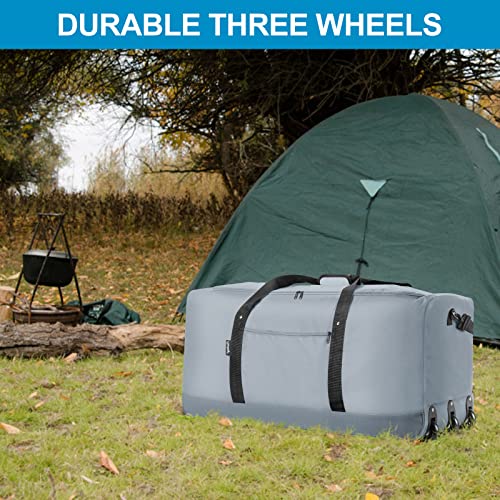 120L Foldable Rolling Duffel Bag with 3 Wheels T94895