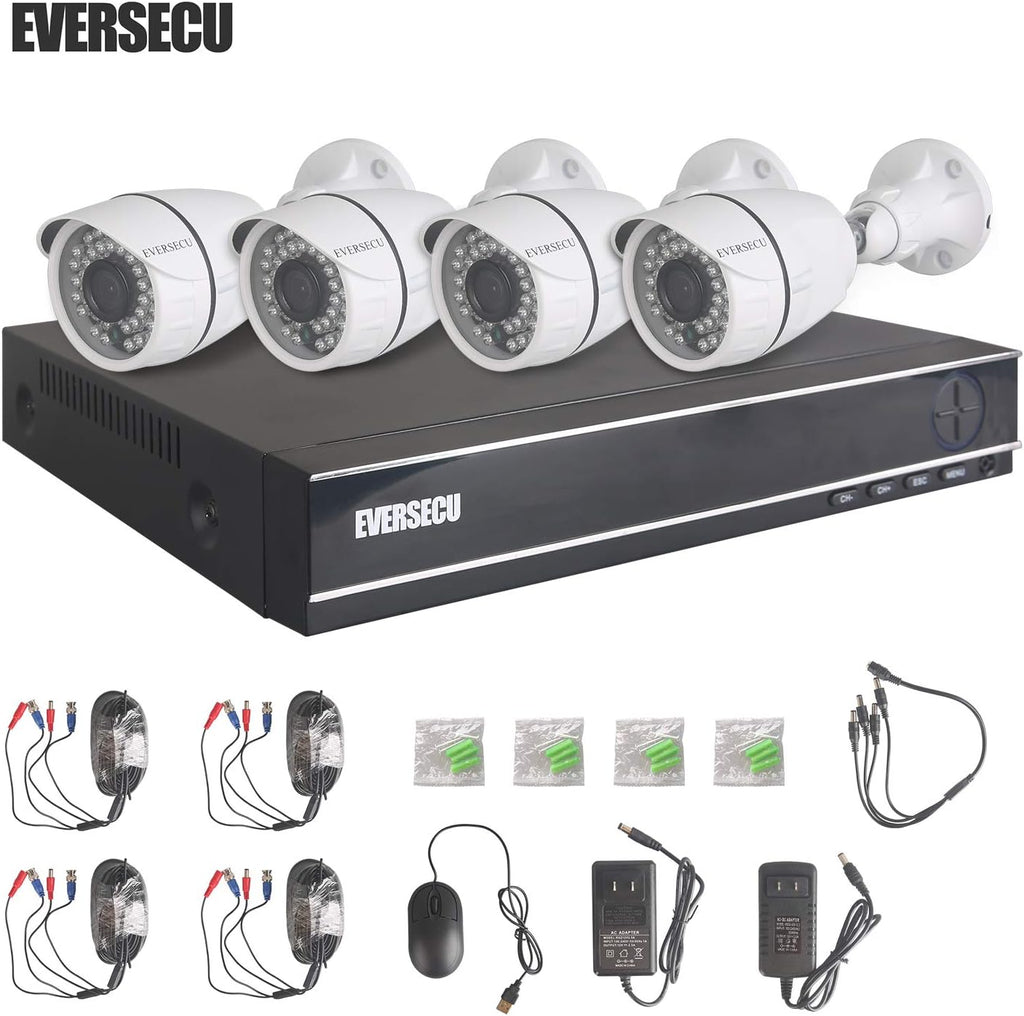 8 Channel Wired Security Camera System 1080P DVR with 8 Weatherproof Cameras N766