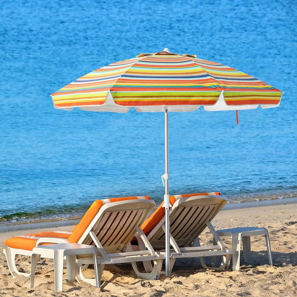 8.5FT Portable Beach Umbrella with Sand Anchor and Carry Bag M834