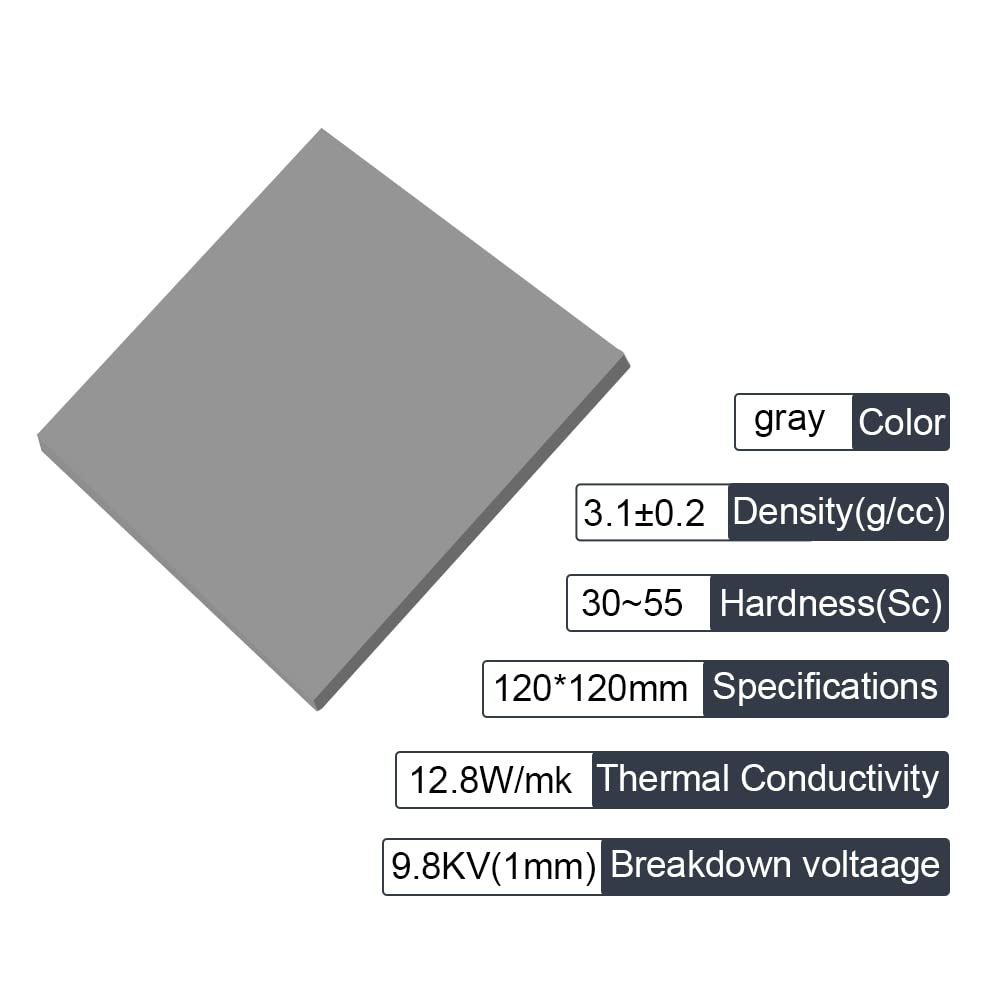 Thermal Pads 120x120x1.5 mm 12.8W/mK Silicone Pad Pack of 2 V3799