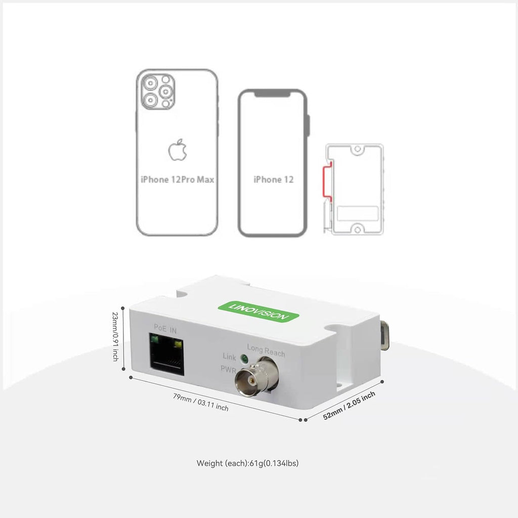 POE Over Coax EOC Converter IP Over Coax Max 3000ft P9087
