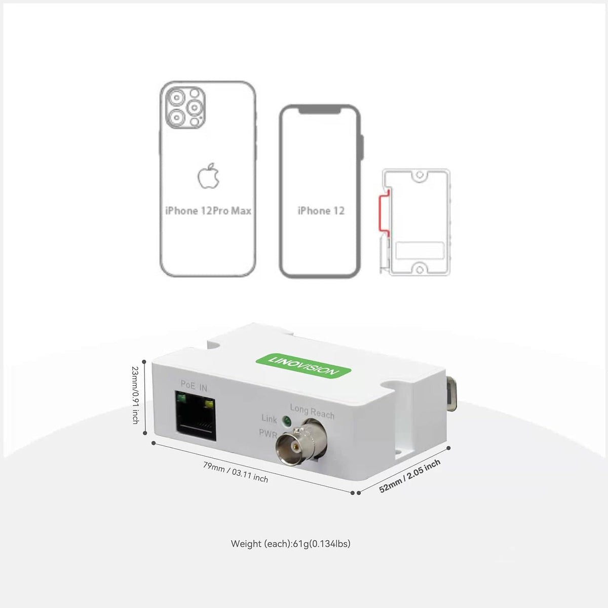 POE Over Coax EOC Converter IP Over Coax Max 3000ft P9087