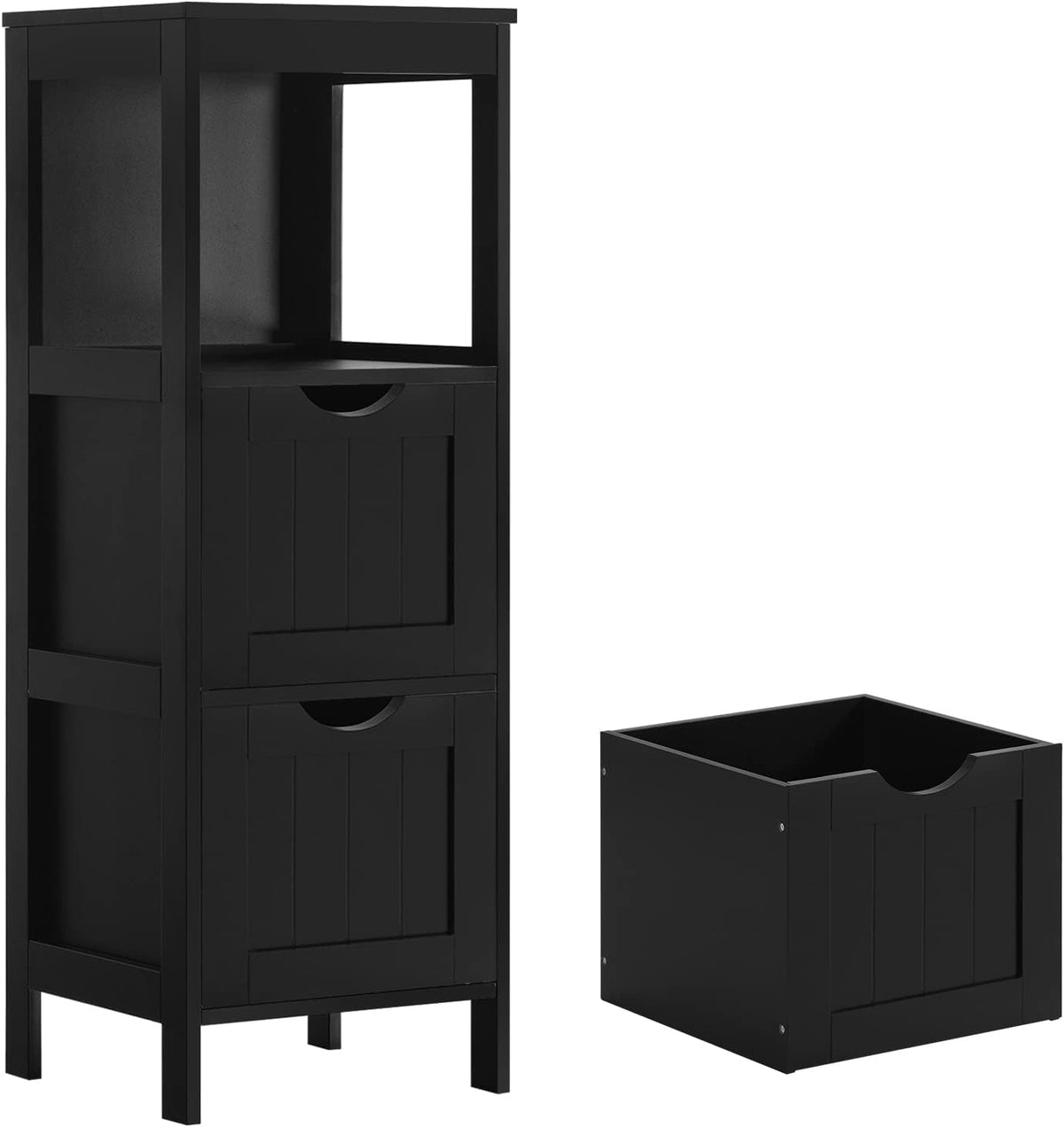 Narrow White Bathroom Storage Cabinet with 3 Removable Drawers Q5737