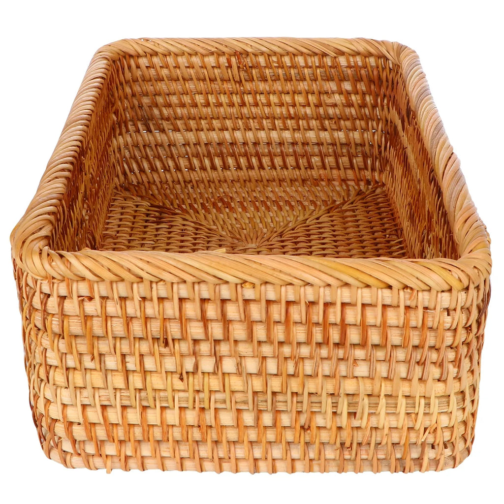 Wicker Basket with Lid Storage Boxes B194290