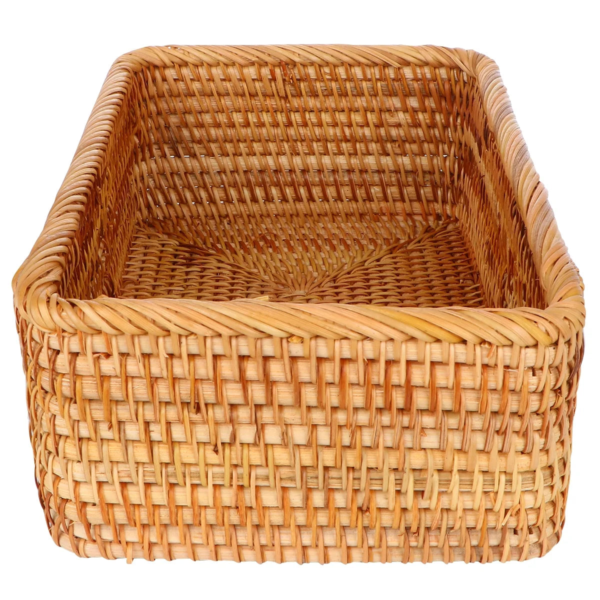 Wicker Basket with Lid Storage Boxes B194290