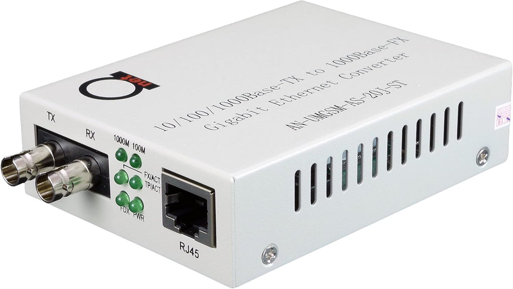 Gigabit Fiber Media Converter ST to UTP Cat5e Cat6 RJ-45 Y5955