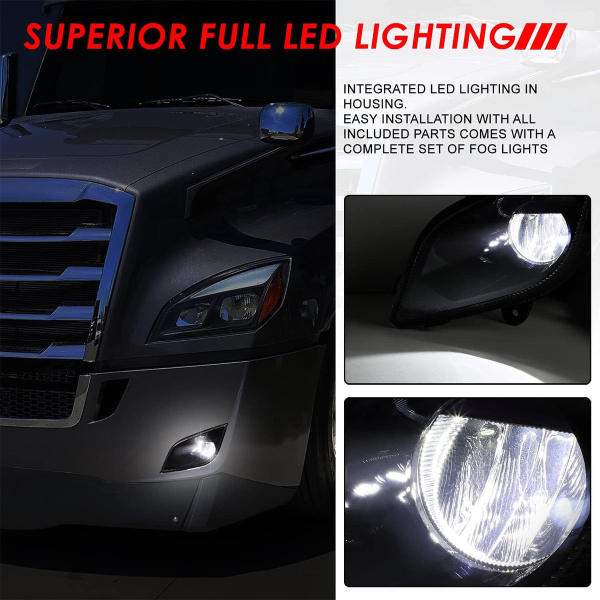 High Power LED Fog Light Lamps Black Housing D6625