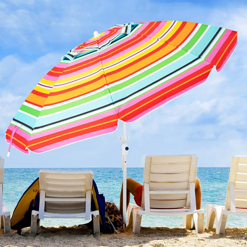 8.5FT Portable Beach Umbrella with Sand Anchor and Carry Bag M834