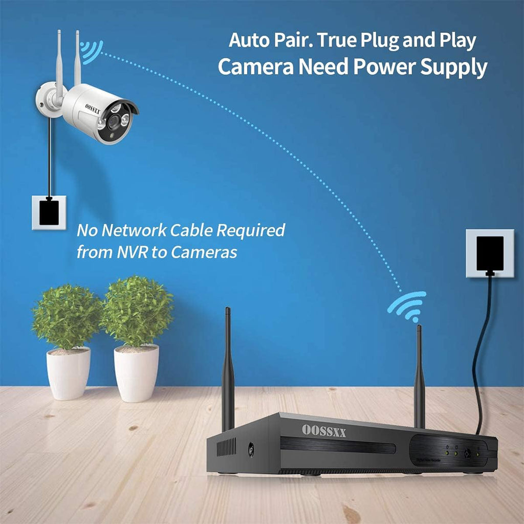 2K 3.0MP Wireless Security Camera System, 8 Channel NVR Outdoor Home Surveillance with 4TB HDD O30380