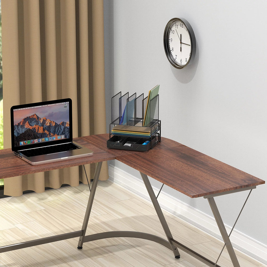 Black Mesh Desk Organizer with Sliding Drawer L192