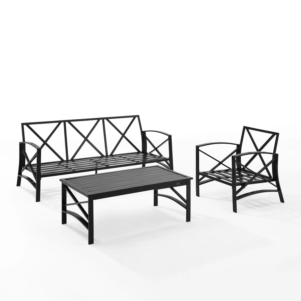 Mist Green 3 Piece Metal Outdoor Sofa Set X383471