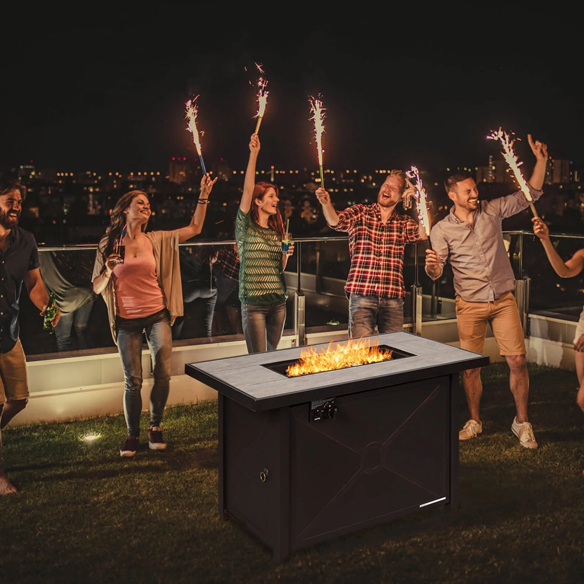 60,000 BTU Outdoor Gas Fire Table with Ceramic Tabletop G346