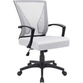 White Ergonomic Mesh Office Chair with Armrest J2089