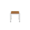 White/Teak Aluminum Side Table S908