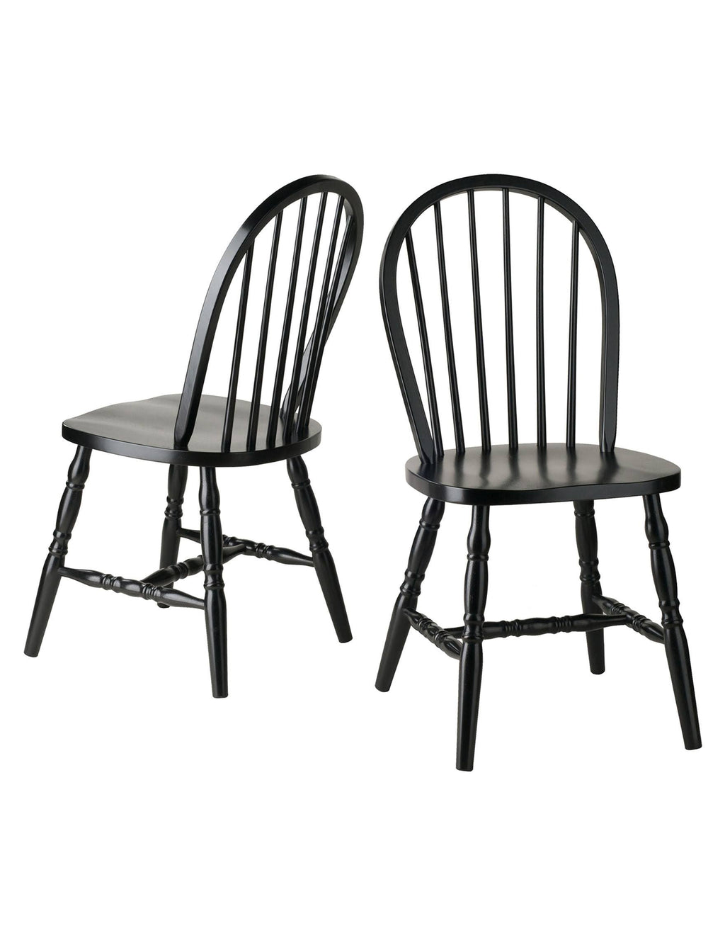 Set of 2 Windsor Chairs Black V80633