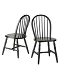 Set of 2 Windsor Chairs Black V80633