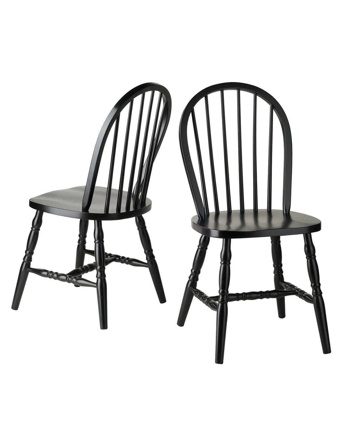 Set of 2 Windsor Chairs Black V80633