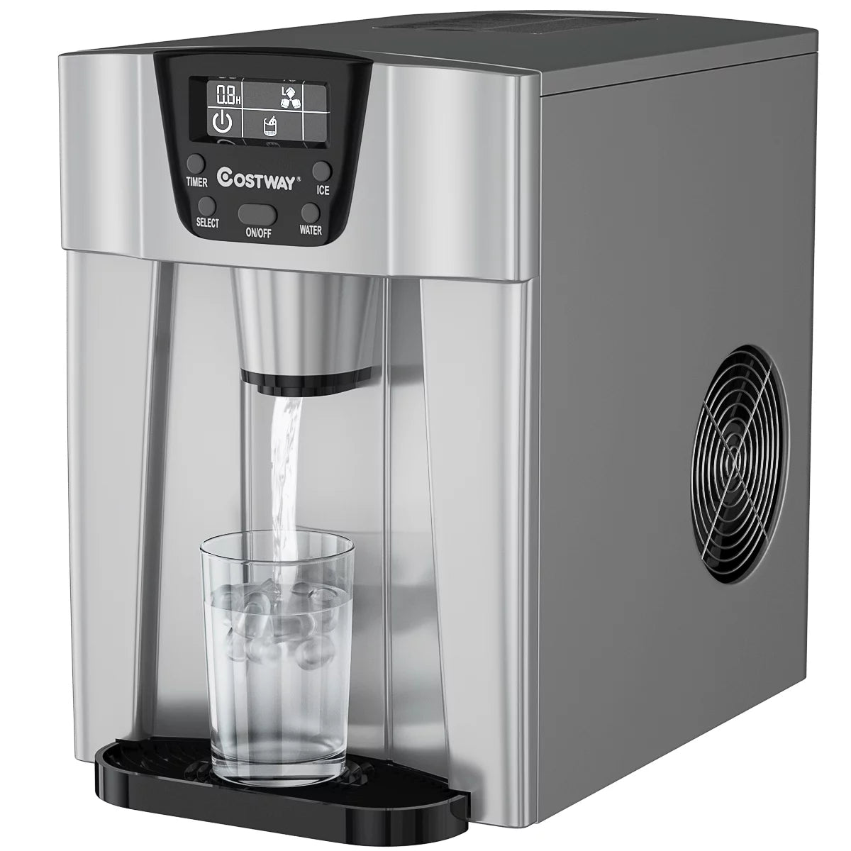 2 In 1 Ice Maker Water Dispenser Countertop 36Lbs/24H Portable Red D841391