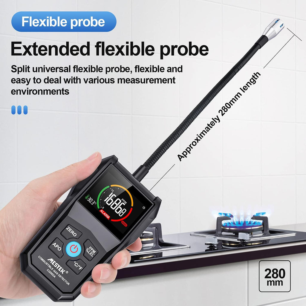 Gas Leak Detector with Alarm and Color LCD Display 0-50000PPM Pack of 2 T4674