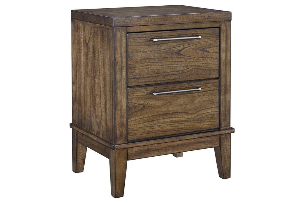 Two Drawer Night Stand in Brown A3498