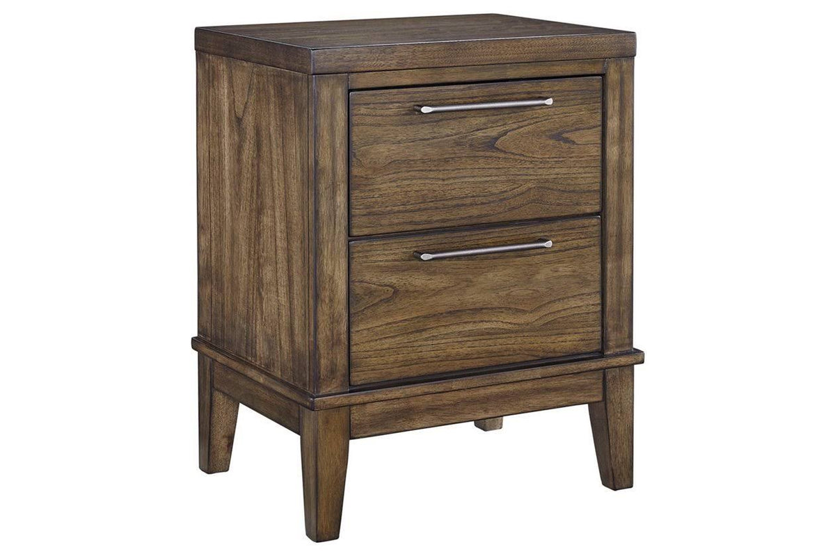 Two Drawer Night Stand in Brown A3498
