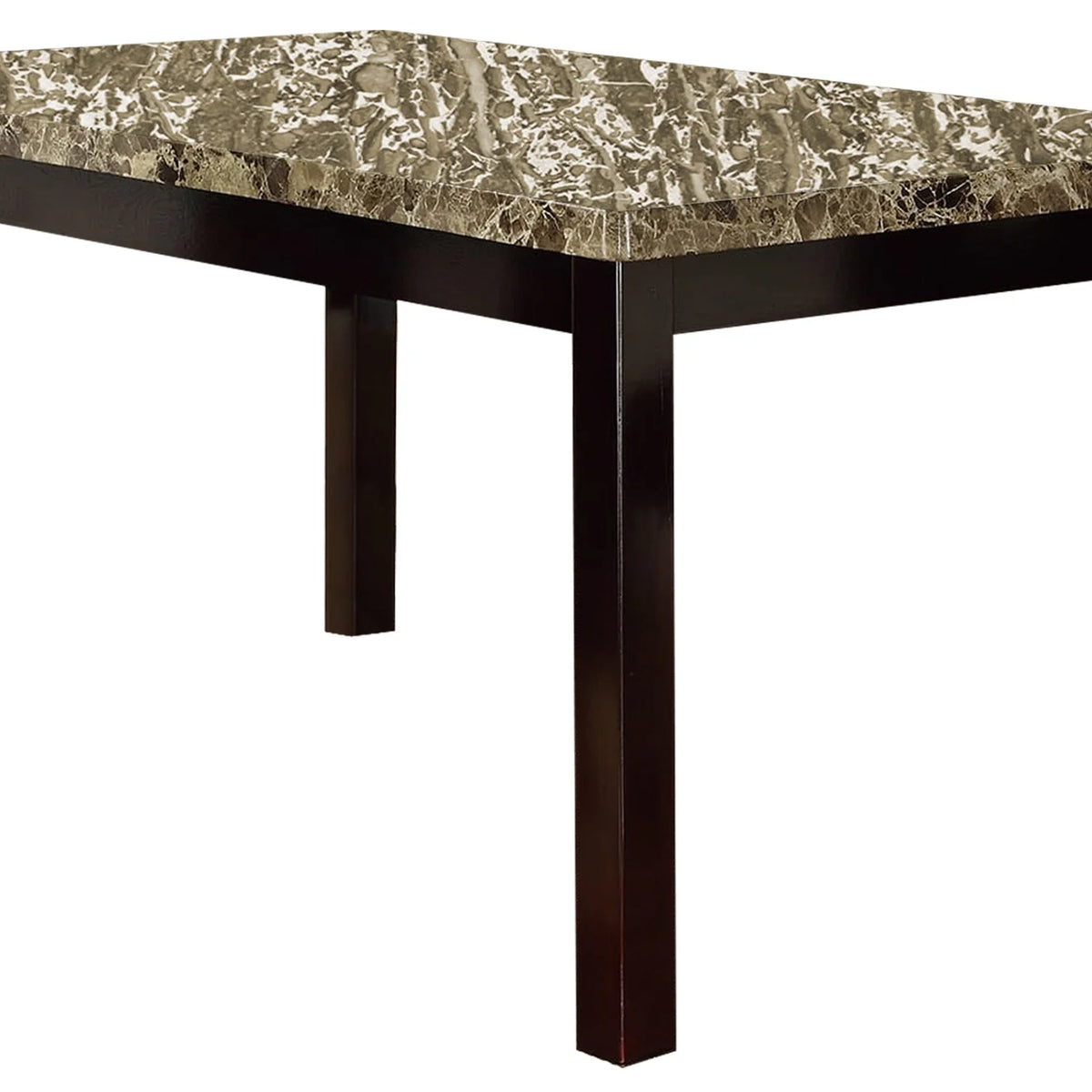 Brown Faux Marble & Pine Wood Dining Table R42241