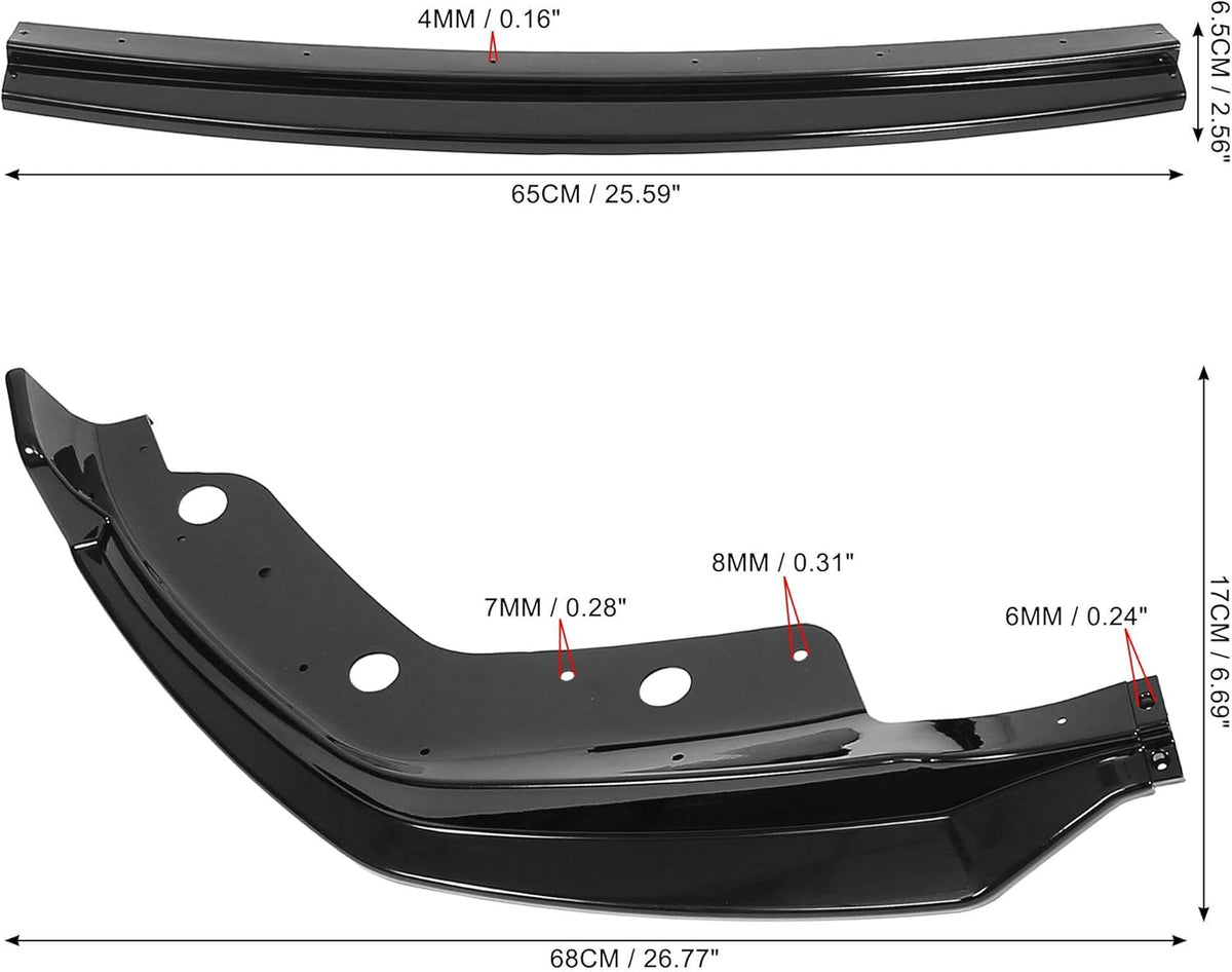 Glossy Black Car Front Bumper Bottom Lip Spoiler Splitter Pack of 2 M184488