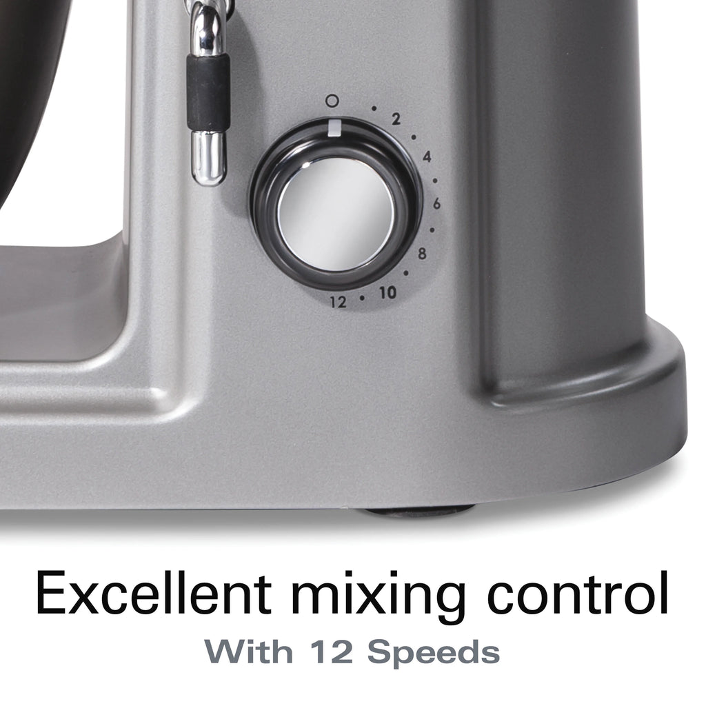 All-Metal Stand Mixer, 5 Quart Bowl, 12 Speeds, Silver F5806