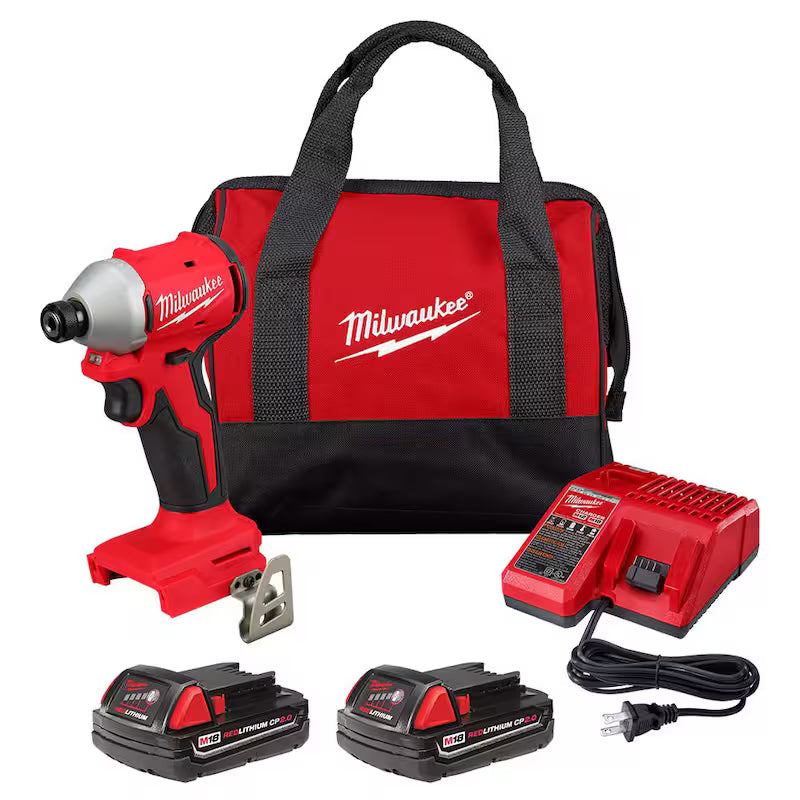 18V Brushless Cordless 1/4 in. Impact Driver Kit with 2.0 Ah Batteries and Charger Y3786