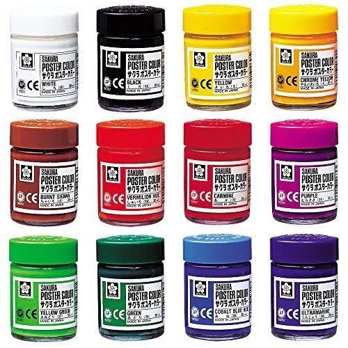 12 Color Poster Color Paint Set 30ml E53731