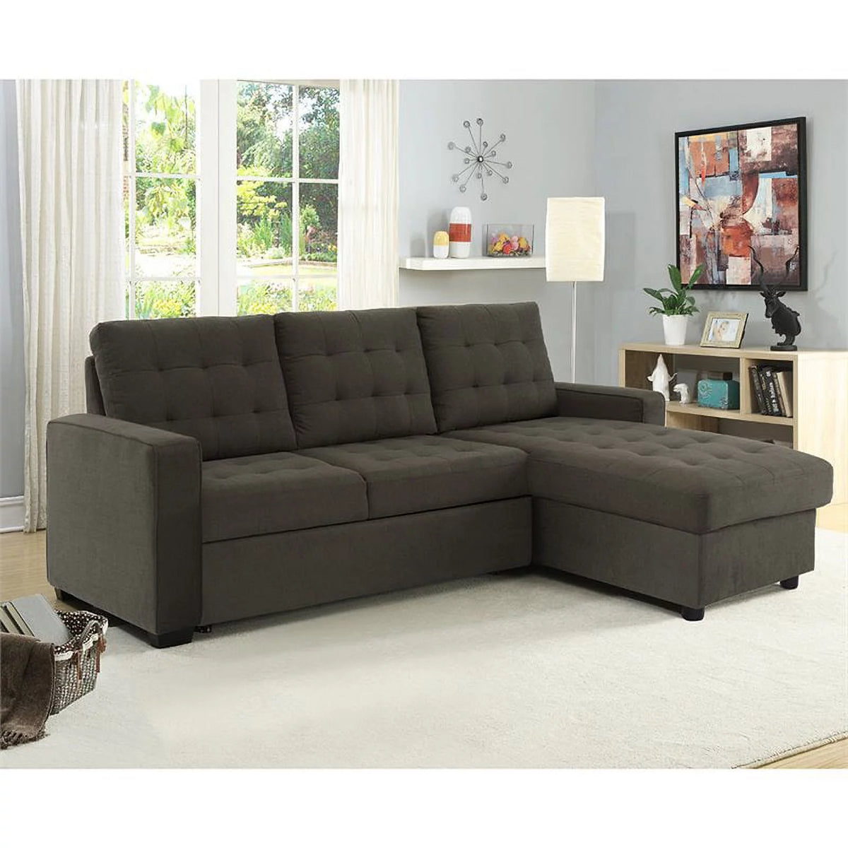 Espresso Sleeper Sectional C911