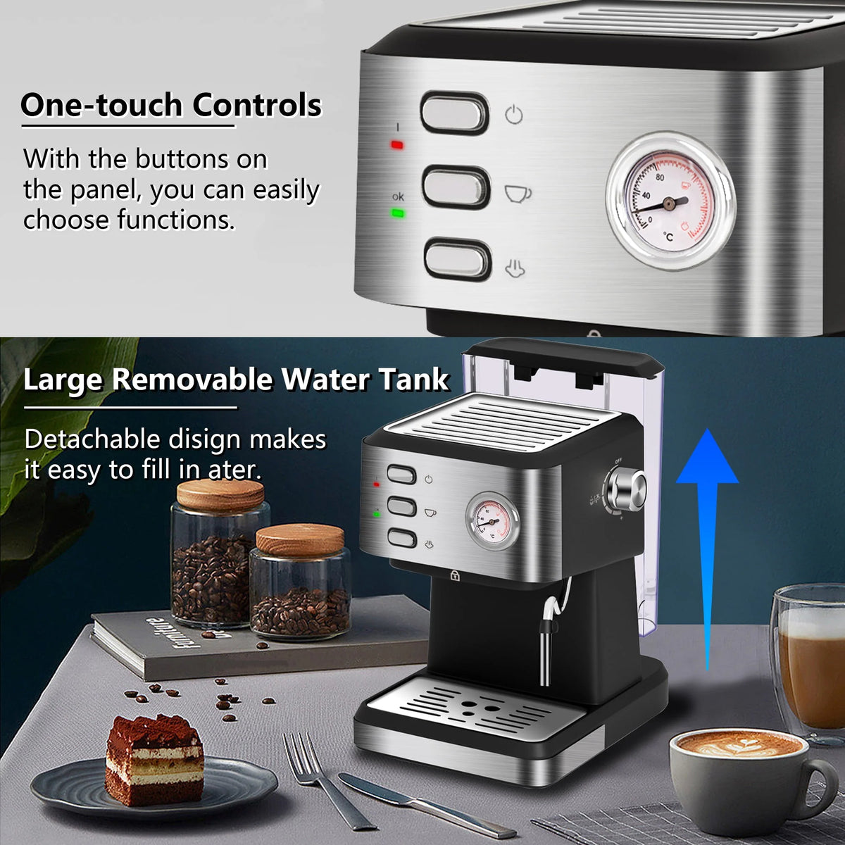 20 Bar Espresso Machine with Milk Frother W3217