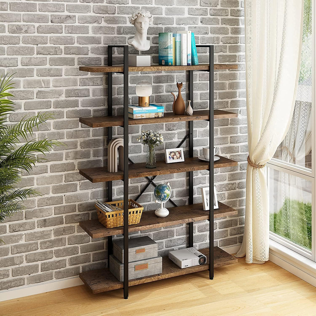 Silver Gray 5-Tier Bookcase Q5019
