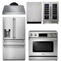 36 Electric Range, Range Hood, Refrigerator, Dishwasher, Wine Cooler B868