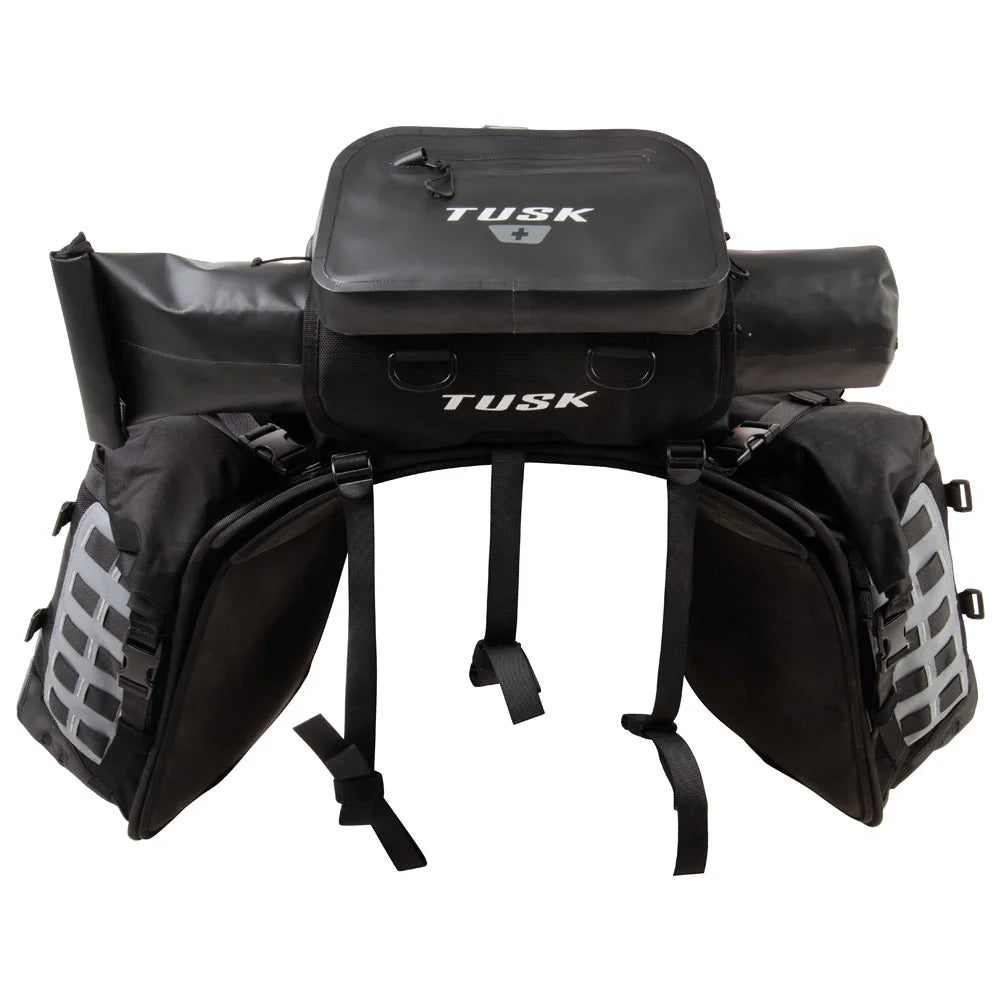 Rackless Luggage System with Dry Duffel Tail Bag Heat Shield Y6983