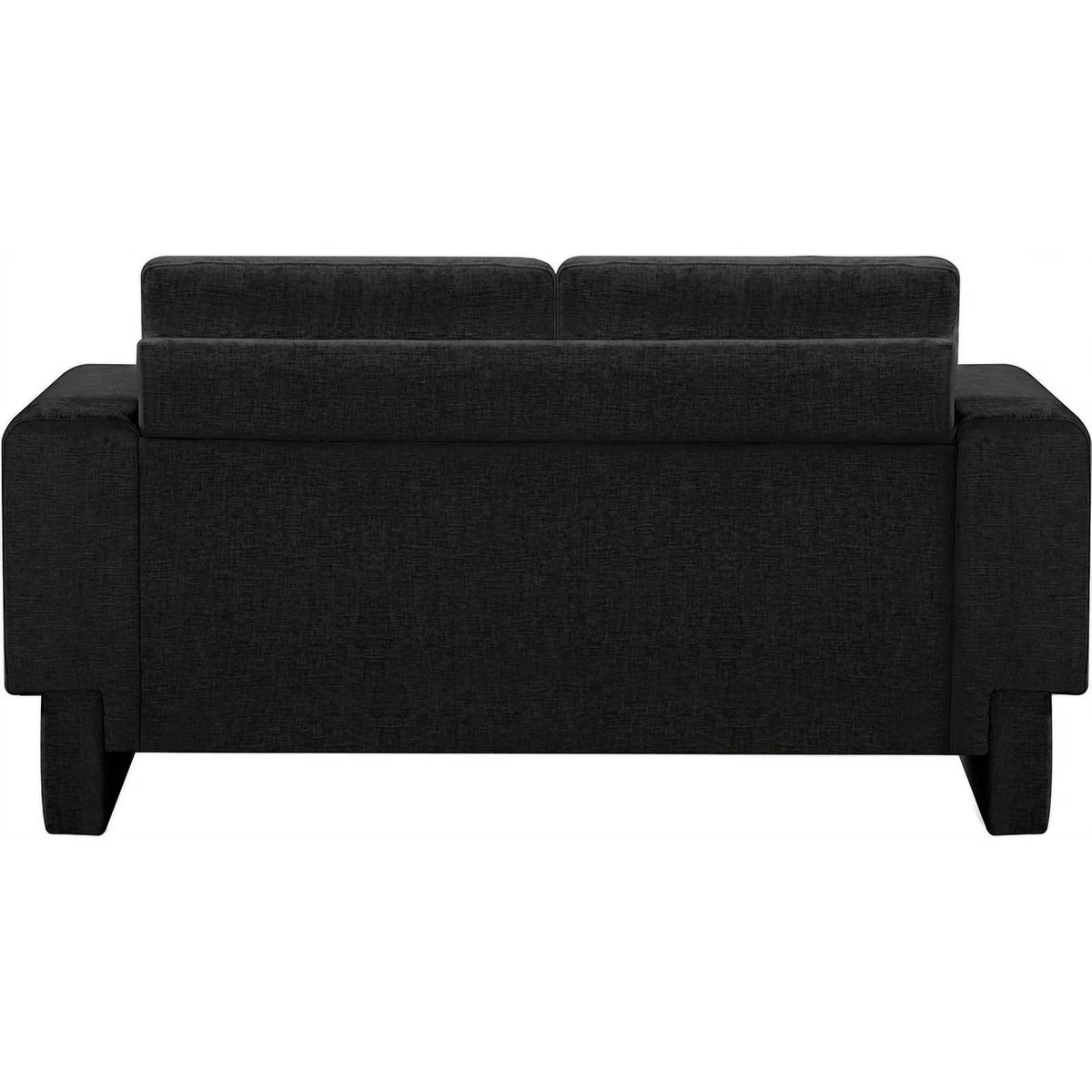 Black Chenille Fabric Loveseat J9503