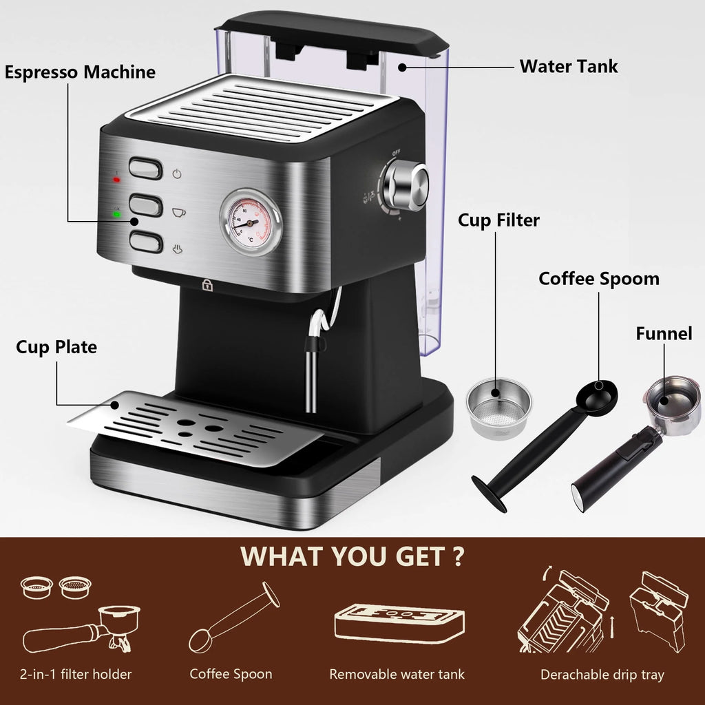 20 Bar Espresso Machine with Milk Frother W3217
