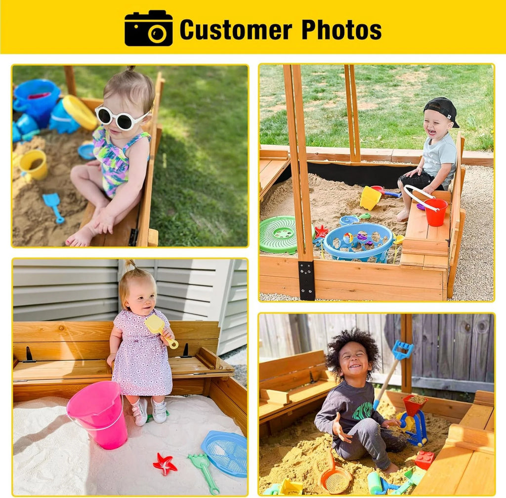 47'' Wooden Sandbox with Lid and Bench Y40458