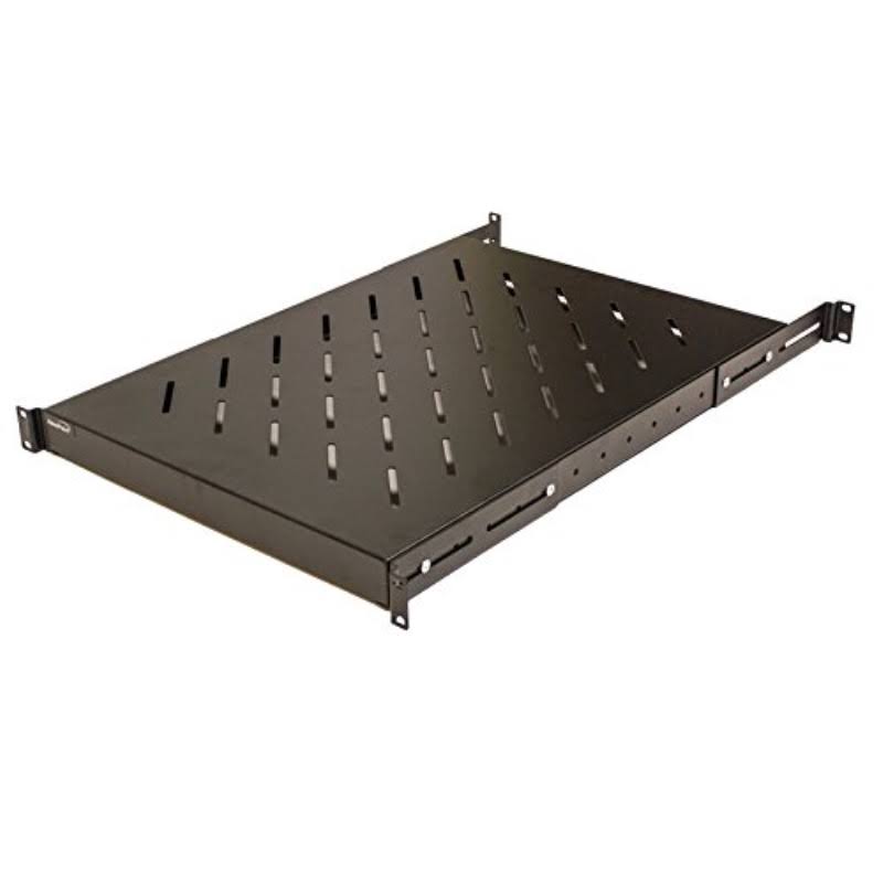 1U 19-inch Fixed 4-Post Rack Mount Server Shelf Black O19908